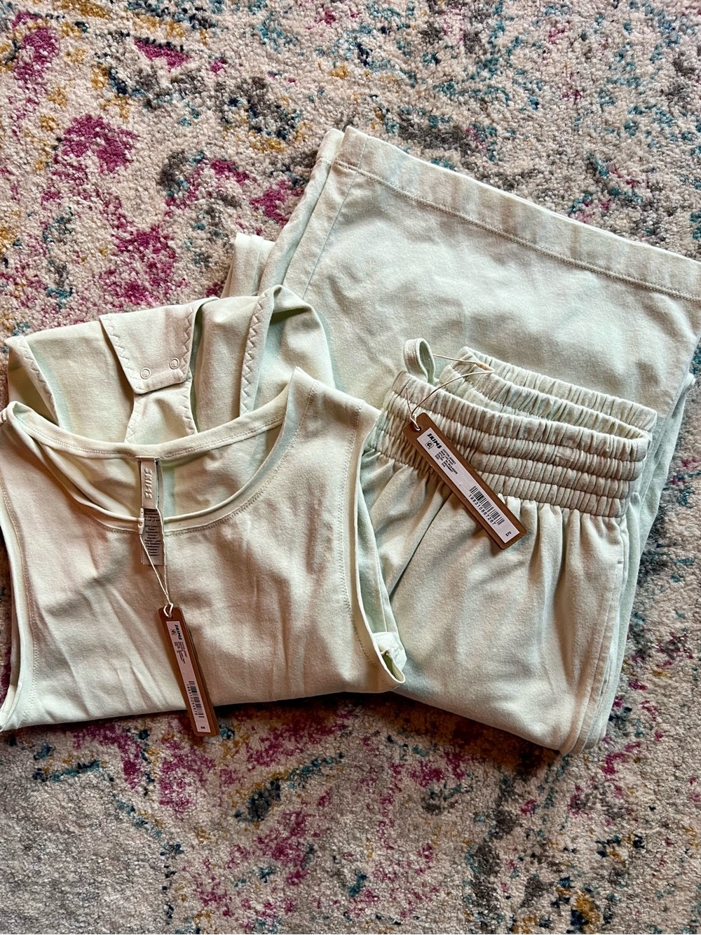 🌱💚SKIMS SET Spearment Cotton Jersey Bodysuit & Wide Leg Pants💚🌱